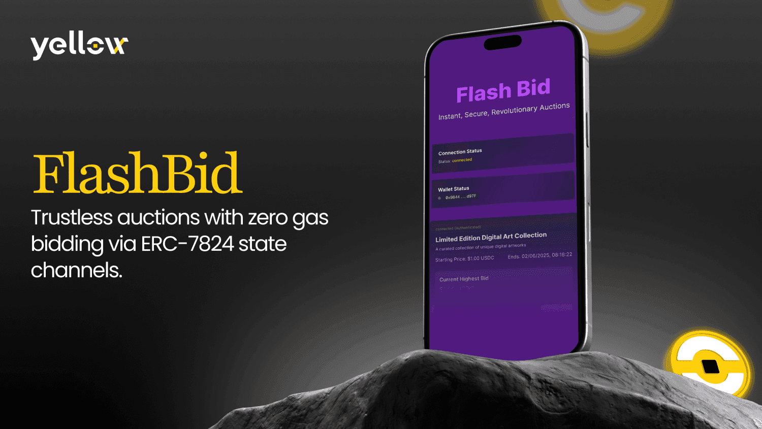 FlashBid 作为使用 ERC-7824 状态通道的 零燃气费拍卖平台首次亮相

