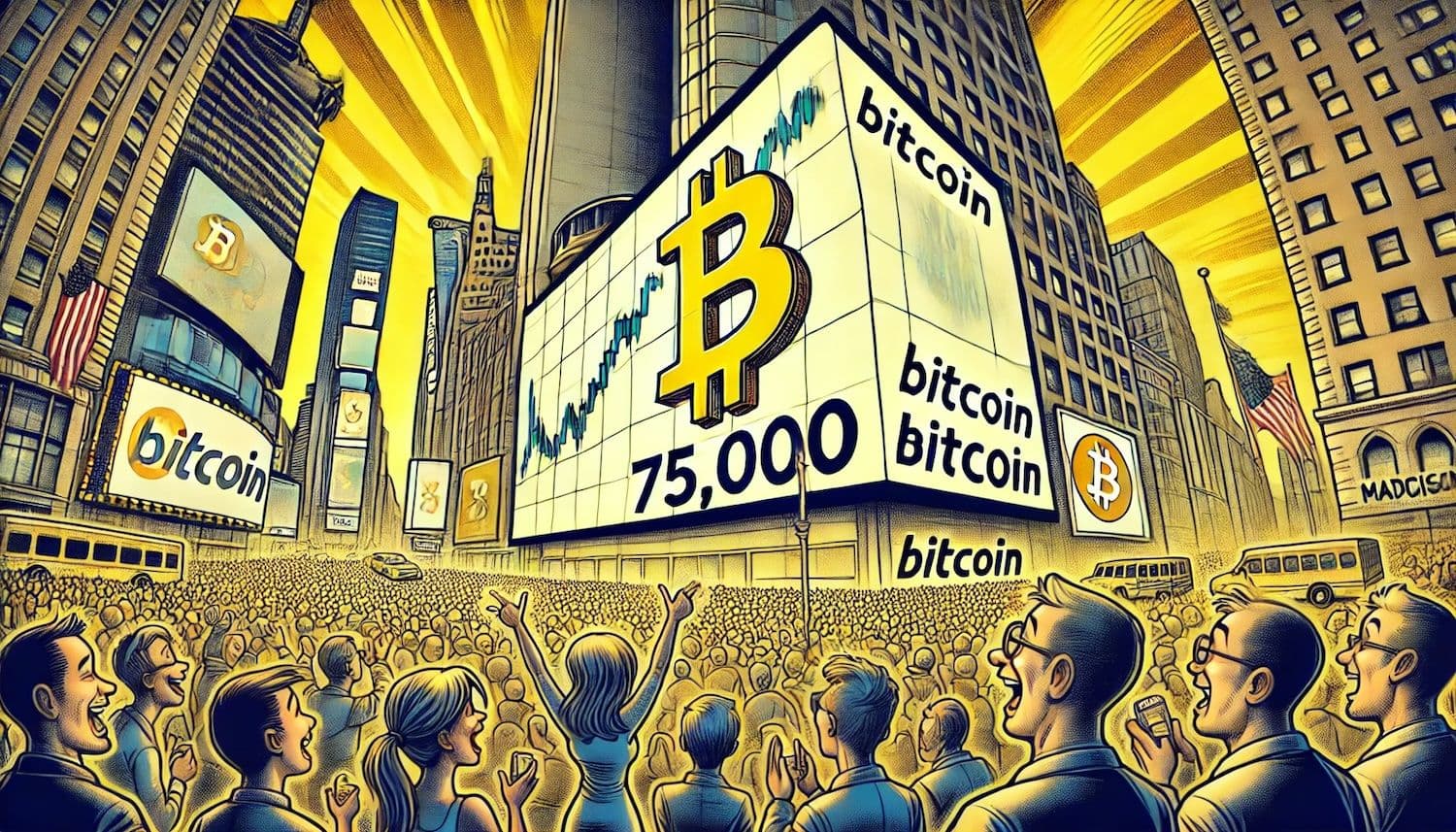 Bitcoin supera el récord de $75,000 mientras los mercados reaccionan a los datos electorales tempranos