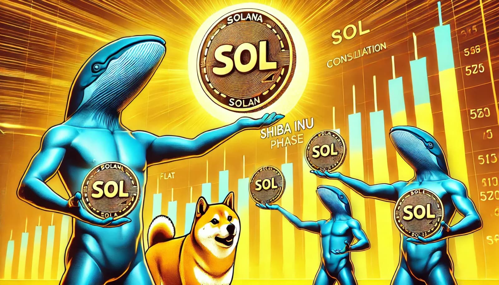 Baleias fazem ganhos com a alta de outubro da Solana, SHIB entra em fase de consolidação