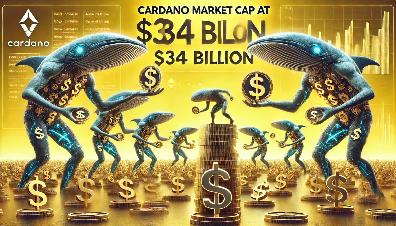 カルダノの時価総額は $34B に達し、ホエールの活動が増加