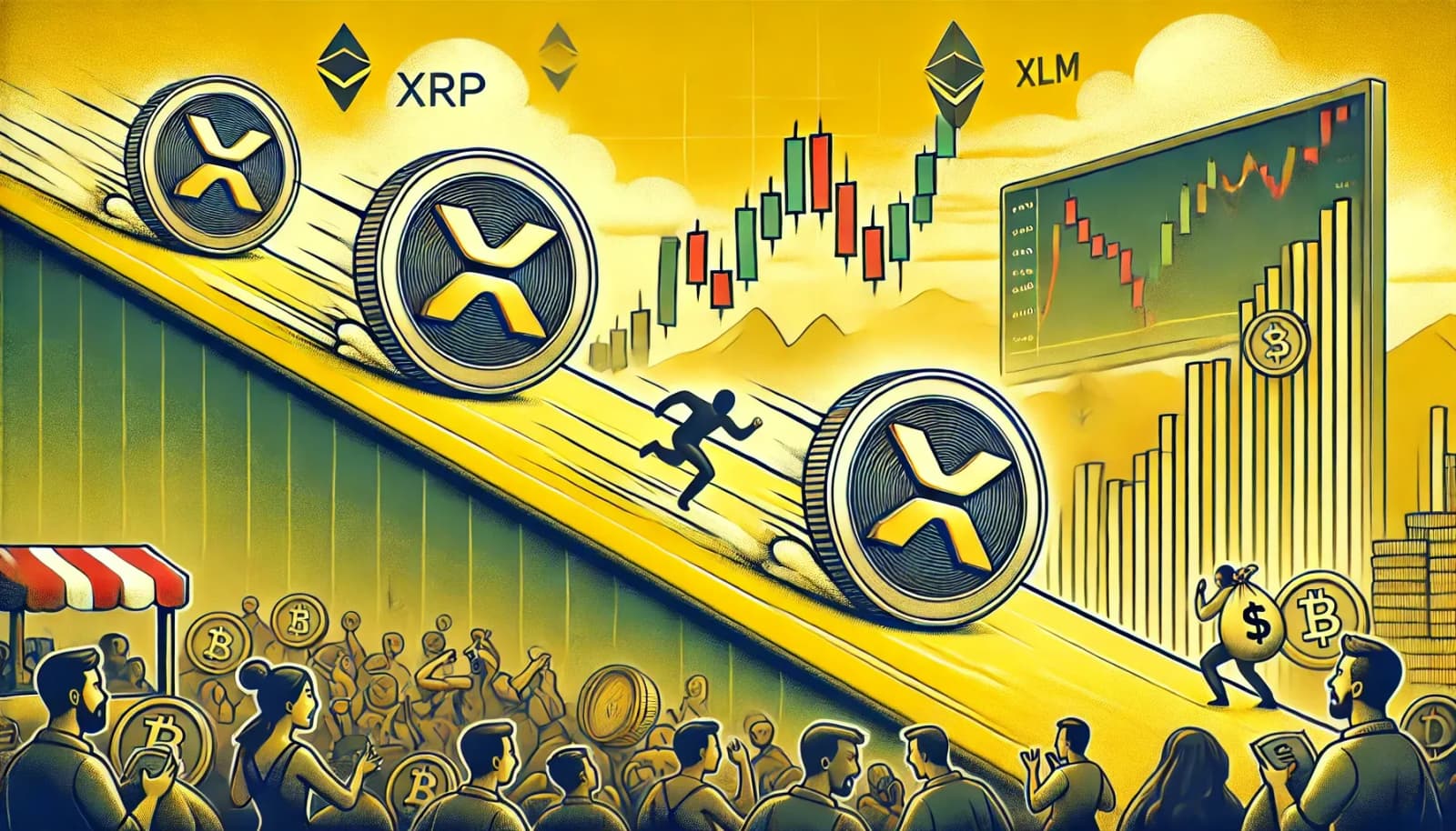 Stellar следует нисходящей траектории XRP, понижаясь на 10% на фоне высокого давления продаж